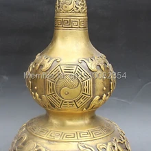 1" Китайский Фэншуй Бронзовый 8 Бессмертным Символом Тыквы Calabash Тыква Статуя