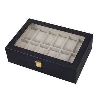 

12 Grids PU leather matte watch box display holder Bracelet Jewelry display Casket watches Bracelet Display Organizer Case