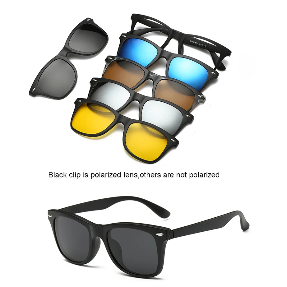 Новые солнцезащитные очки с магнитным креплением на солнцезащитные очки UV400 Пеший туризм, линзы с 5ю категориями защиты поляризованные очки для вождения, зеркальные очки от близорукости по рецепту - Цвет: 2208