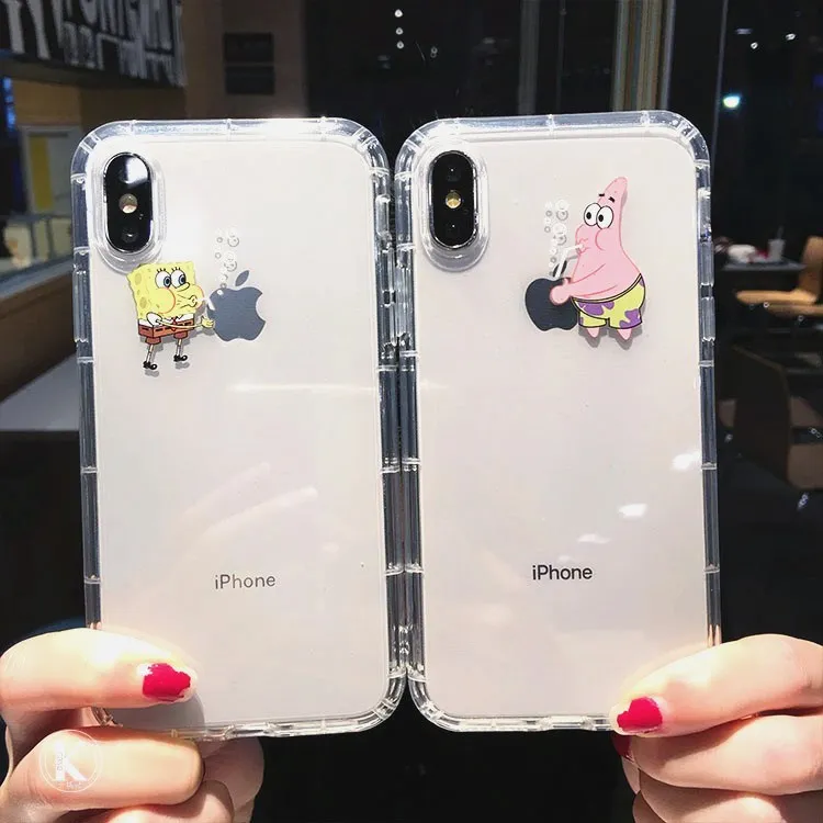 

Spongebob Patrick Star Marios Clear Soft TPU Silicone Cover Case For iPhone XS Max XR X 6 6S 7 8 Plus