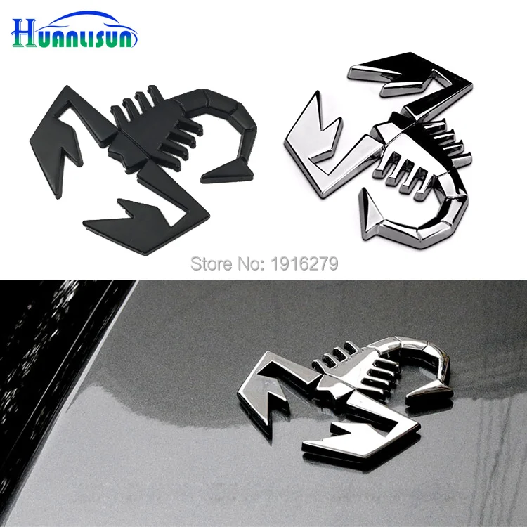 

1pcs Car Metal Adhesive Badge Emblem Decal 3D Sticker scorpion for Fiat 500 Punto Bravo Stilo Panda Abarth 500 Logo Stickers