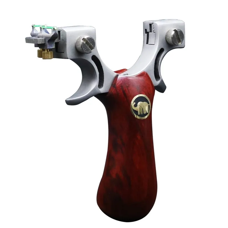 

Powerful Slingshot Hunting Stainless Steel Catapult Wooden Handle U Aiming with Flat Rubber Band Outdoor Shooting New