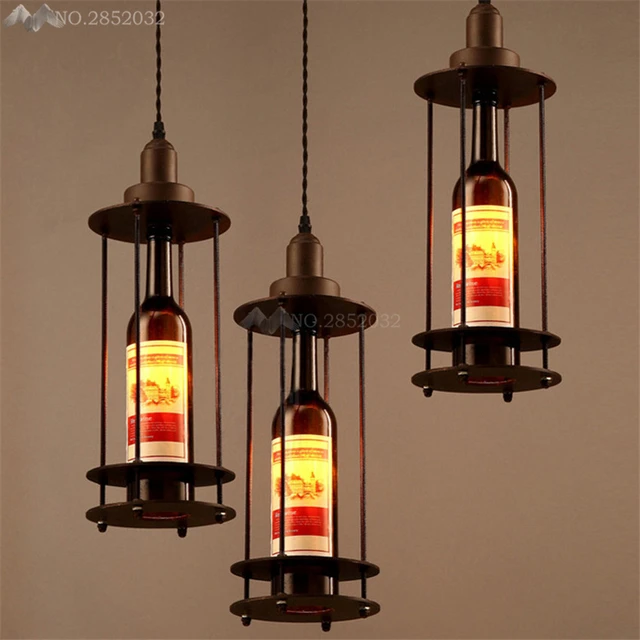 Modern American Country Loft Vintage Wine Bottle Pendant Lights Cafe Modern American Country Loft Vintage Wine Bottle Pendant Lights Cafe Room Bar Decoration Single