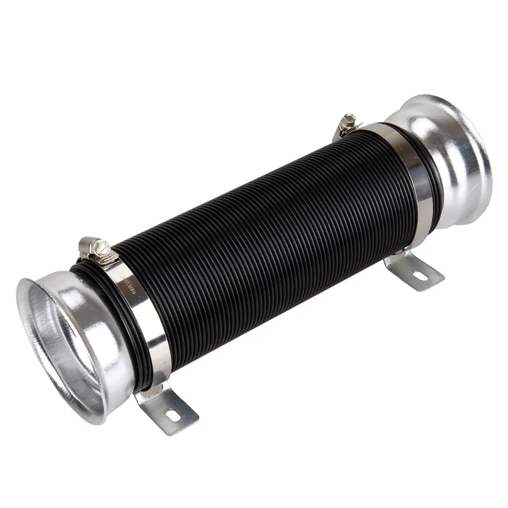 Silver Universal 76mm 3" PVC Flexible Extendable Air Intake Pipe Inlet