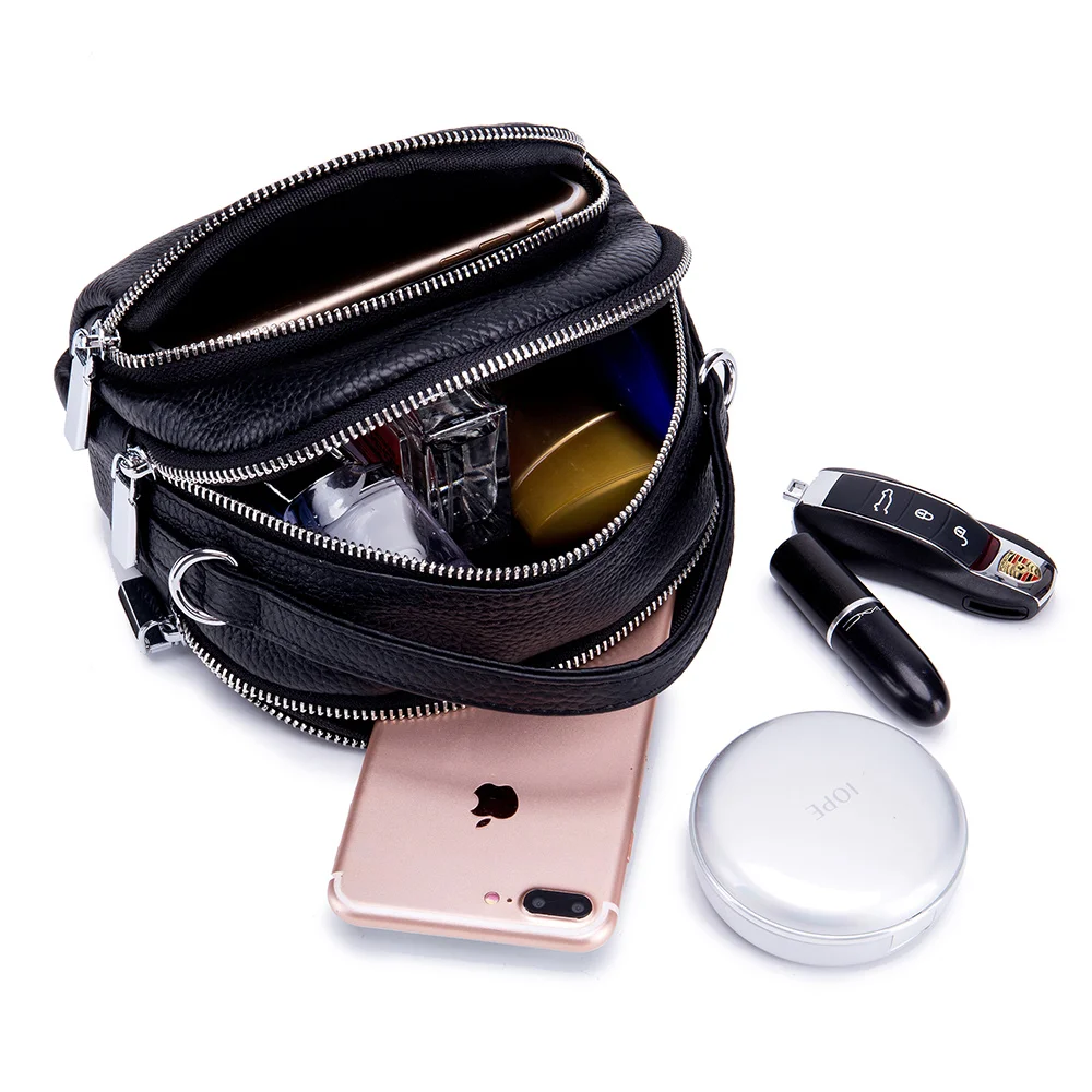 COMFORSKIN New Arrivals Three Zippering Compartment Cross-body Bag Genuine Leather Feminine Messenger Bags Brand Women Handbag