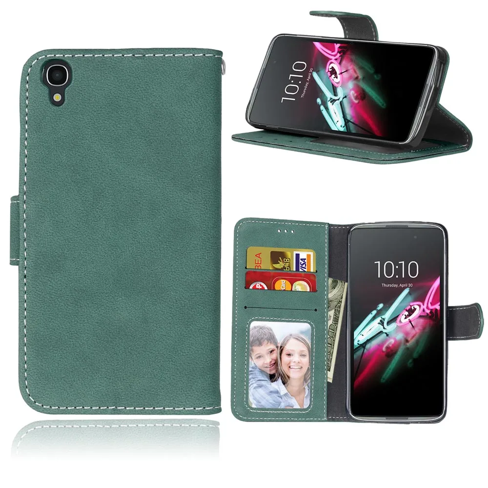 

Retro Leather Wallet Flip Case Cover for Alcatel OneTouch idol 3 4.7 inch One Touch 6039 6039A 6039K 6039Y Phone Cases Bag Cover