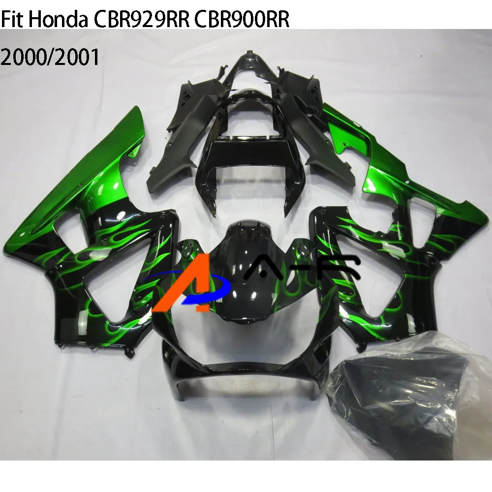 CBR929RR CBR900RR зеленый УФ Окрашенные впрыска обтекатель с комплектом кузова для Honda CBR 929 RR 2000 2001 CBR929 RR 00 01 хомут обтекатели