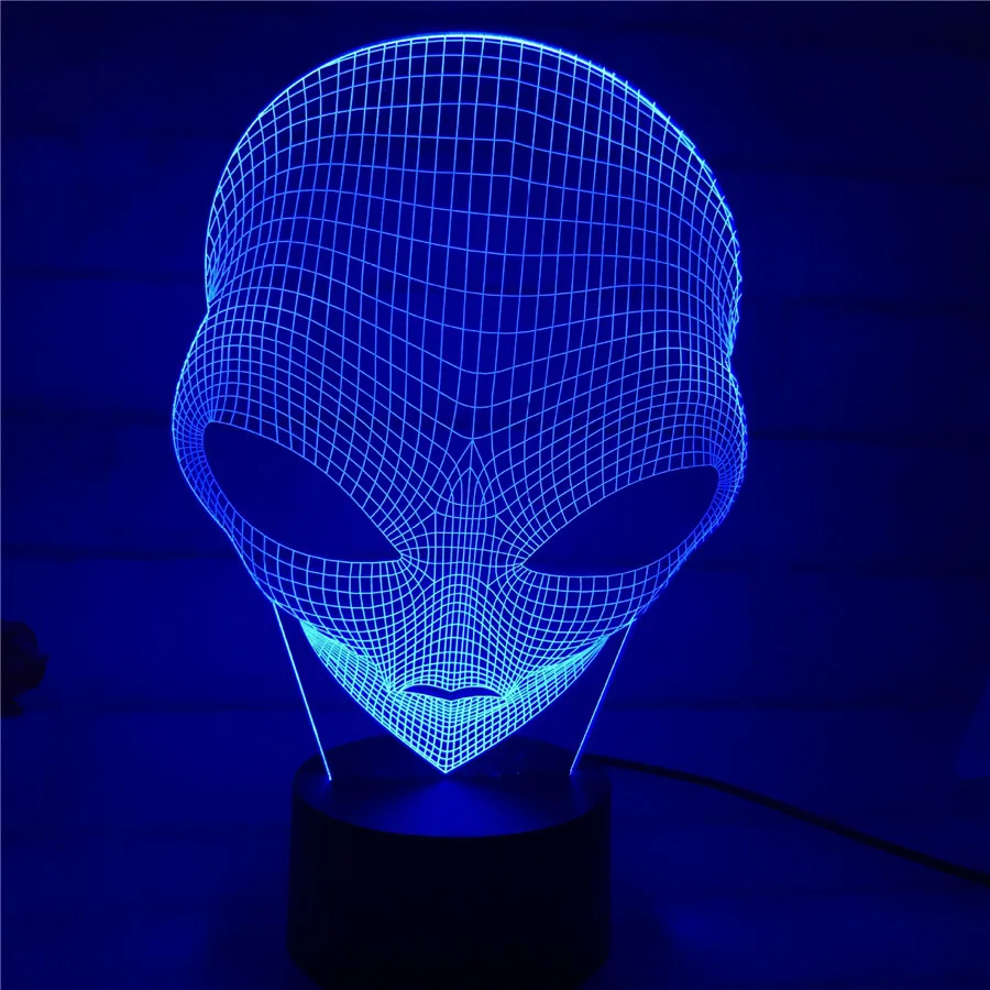 

Thrisdar LED Colorful Alien 3D Table Lamp LED Acrylic Vision Light Touch Switch USB Powered Creative Night Light