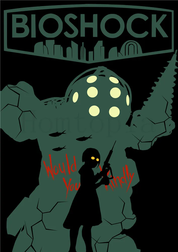 BIOSHOCK печатные плакаты кино стикеры Настенные белая бумага с покрытием печатное