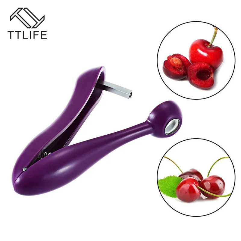 

TTLIFE 13x8.4cm Cherry Pitters Cherries Clips Seed Remover Purple Plastic Cherry Kernels Kitchen Fuits & Vegetables Tools Cutter