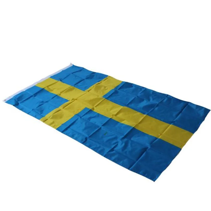 3'x5feet Large Sweden Flag Polyester the Swedish National Flags Banner Office Activity parade Festival Home Decoration #3d20 (4)