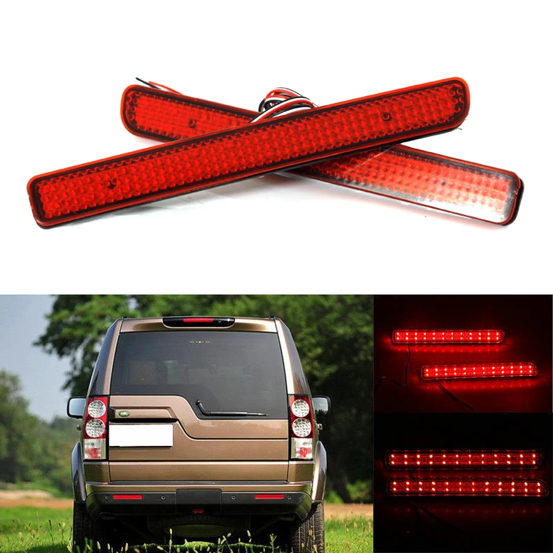 

Niscarda 2x For Land Rover Discovery 3 4/L320 LED Rear Bumper Reflector Light Red Car Driving Brake Fog Trim Molding Tail Lamp