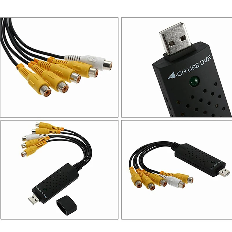 4 канальная USB Карта видеозахвата DVR для монитор камеры CCTV DVD Usb плата Dvr VHS