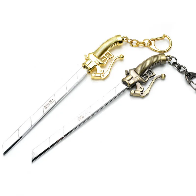 

2 Styles High Quality Attack on Titan KeyChain Anime Game Alloy Pendant Keyring Action Figures Model Decoration KeyChain Toys
