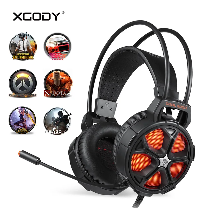 Original Cool 2000 Gaming Headset with Mic LED for PS4 XBox One PC USB