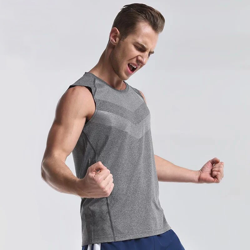 Summer Quick Dry Men Running Vest Training Sleeveless Workout Tank Tops