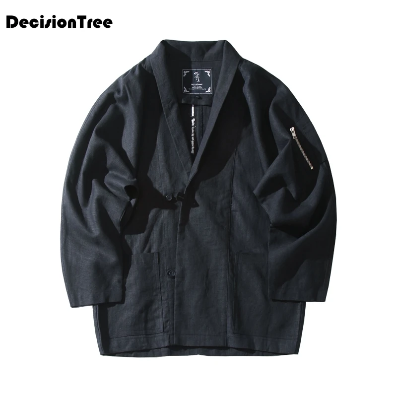 2019 summer hip hop japanese kimono style unisex men open stitch vintage denim Overcoat Open Stitch Coat Mens Windbreaker