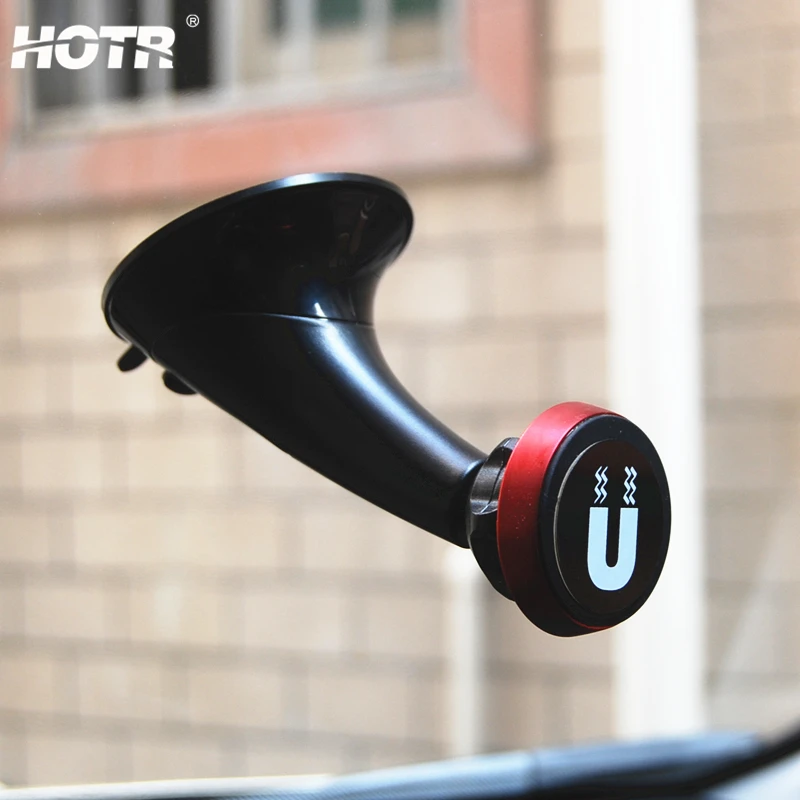

Good Quality Magnetic Car Holder Magnet Car Phone Holder + Metal Plate Windshied Stand Mount Support 360 Rotatable GPS Display