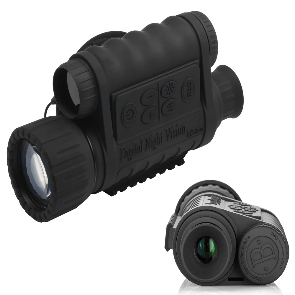 Digital Night Vision Monocular 6x50mm with 1 5 inch TFT LCD 350m Detection Range Infrared HD