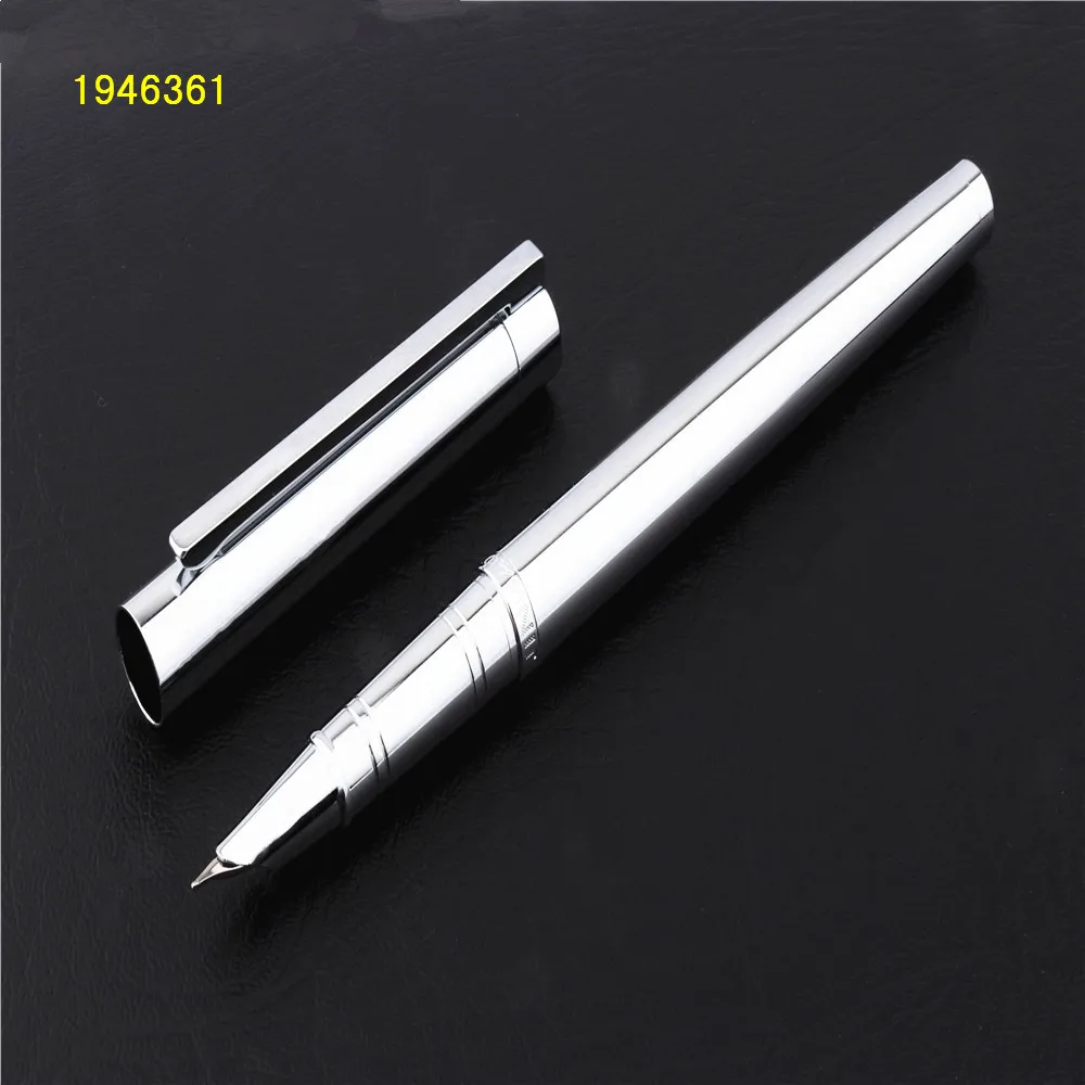 Роскошный бренд Jinhao Shine Platinum steel канцелярские принадлежности для офиса и школы прекрасный перьевая ручка с капюшоном Новинка