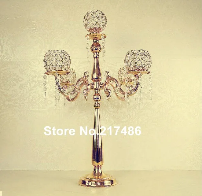 Discount new arrival large and tall  Metal Trumpet Vases Wedding Centerpieces Vases gold 1