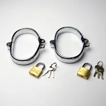 Dia 50*70mm,250g stainless steel male hand cuff metal hand cuff For men Sex Games couple sex game