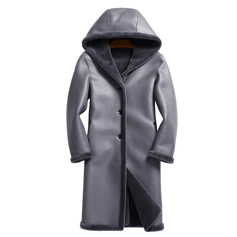 AYUNSUE, натуральная кожа, мужская куртка,, зимняя, натуральный мех, пальто, шерсть, куртка, Овечья стрижка, меховые пальто, Jaqueta De Couro ZL369