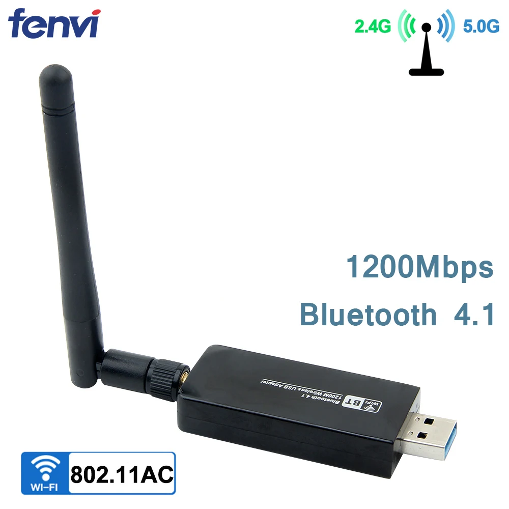 

2IN1 Dual Band 1200Mbps Bluetooth 4.1 Wireless USB 3.0 Wifi Adapter 2.4G/5Ghz Realtek RTL8822BU Network Card Dongle w/Antenna