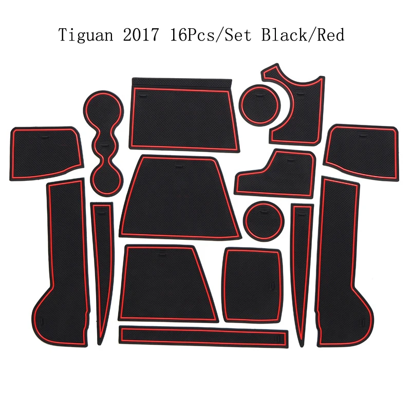 

For 2017 Volkswagen Tiguan Rubber Door Mat Anti-Slip Cup Pad Interior Decoration Accessory Styling Gate Slot Pad