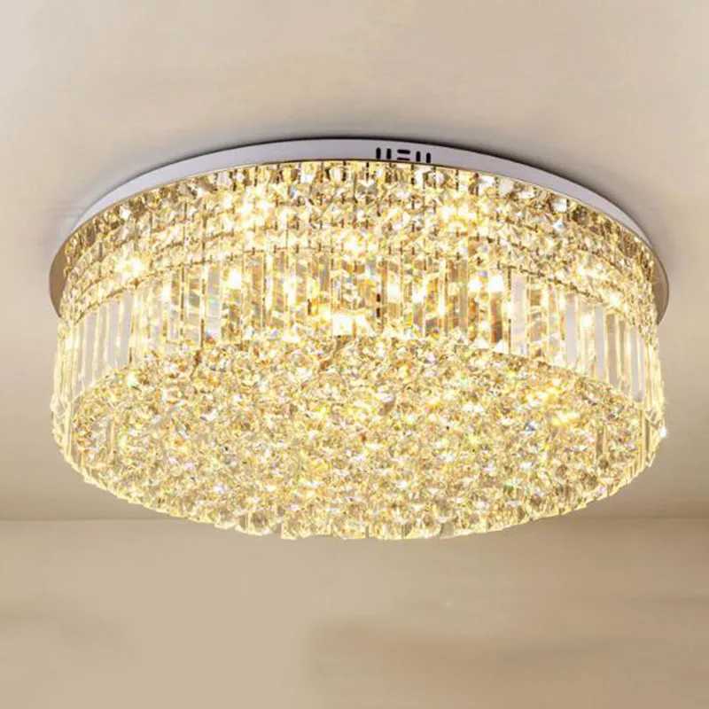 

Modern Creative Simple Circular Ceiling Light Crystal Lamp For Home Living Room Bedroom Restaurant With LED Bulbs