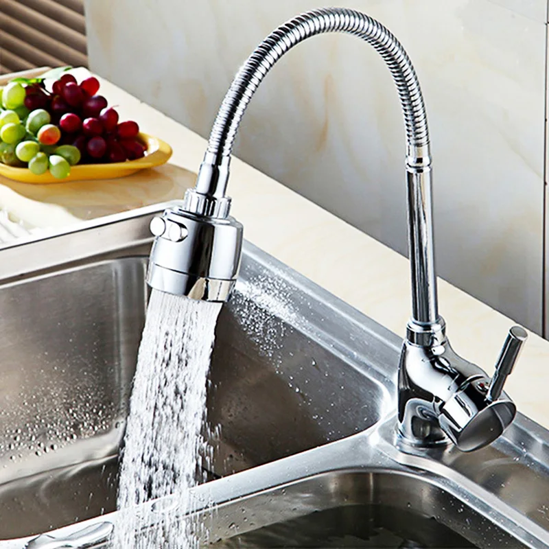 

Kitchen Faucet 360 Degree Rotation Tip Three-way Hot Cold Water Spout Bathroom Waterfall Mix Tap Sink Faucet Washing Vegetables