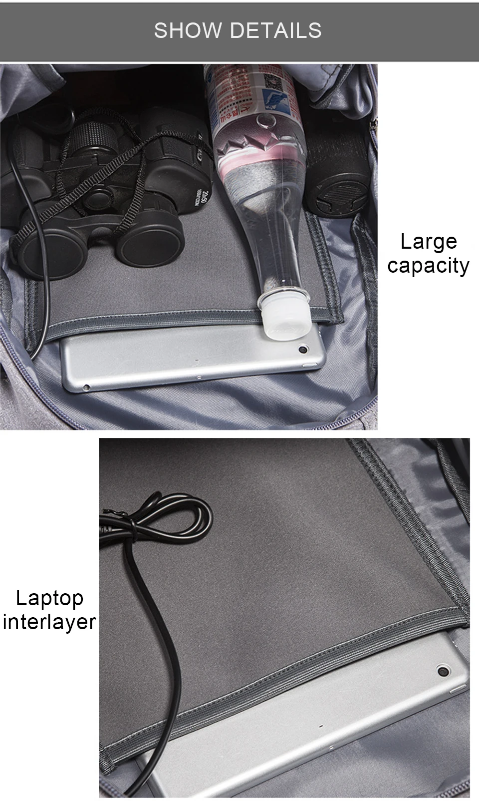Men Backpack Male Laptop 17'' 15.6 Backpacks Waterproof Women Bag Pack Student Notebook Backpacking USB Charging Female Mochila (14)