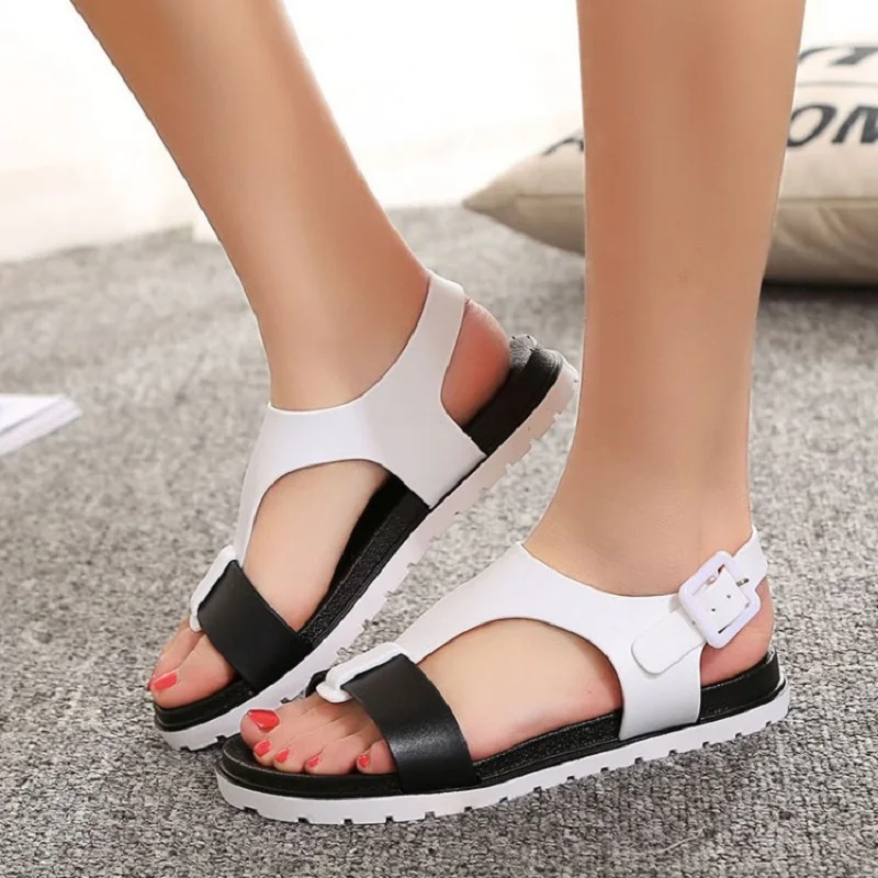 2018 Summer Fashion Women Flat Sandals Sweet Casual Comfortable Shoes ...