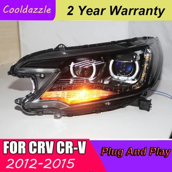 

For CRV LED Head Lamps Headlights Assembly With Bi Xenon Projector Lens 2012 2013 2014 Year
