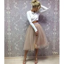 Модные короткие тюлевые юбки для женщин плиссированные цвета хаки Женская юбка-пачка Большие размеры Макси пляжные вечерние юбки