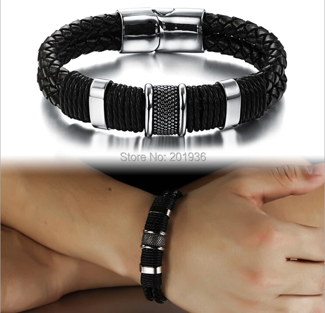 Free Shipping Highquality Men S Personality Business Genuine Leather Free Shipping Highquality Men S Personality Business Genuine Leather Wristbands Bracelet Magnet Lock