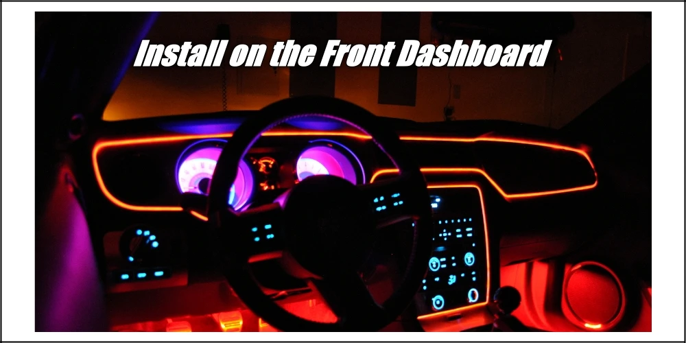 Car Interior Ambient Light 1 Meter long Universal Fit Decoration Strip For Car Door Roof Dashboard Optical Fiber Light 9-4