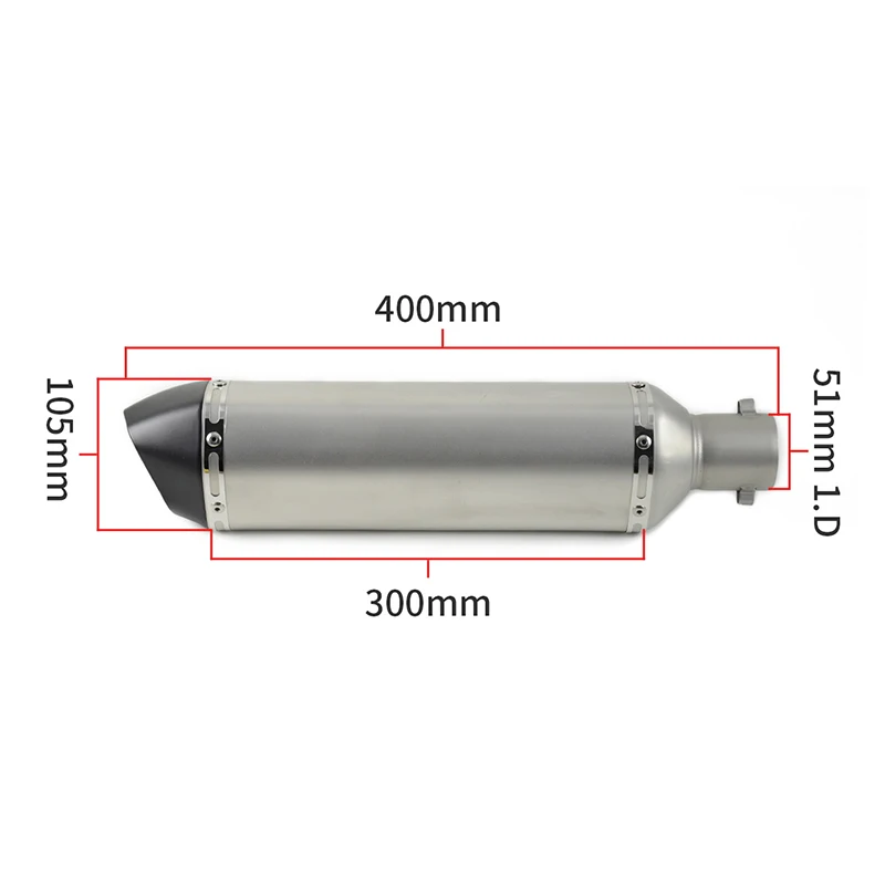 420 мм побег на мотоцикле изменение мото выхлопной трубы Круглый 51 мм выхлопных газов для F800GS F700GS F650GS ZX-6R ZX-10R R1 Z900