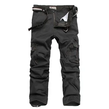 30-44 размера плюс высокое качество хлопок Мужские Брюки Карго повседневные мужские s брюки мульти карман военный комбинезон для мужчин Pantalones