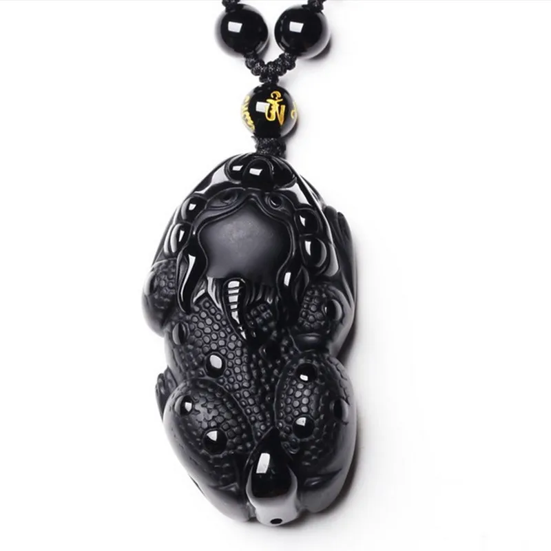 

Black Obsidian Necklace Pendant Foo Dog Pendant Men's Jewelry Women's Jewelry Drop Shipping