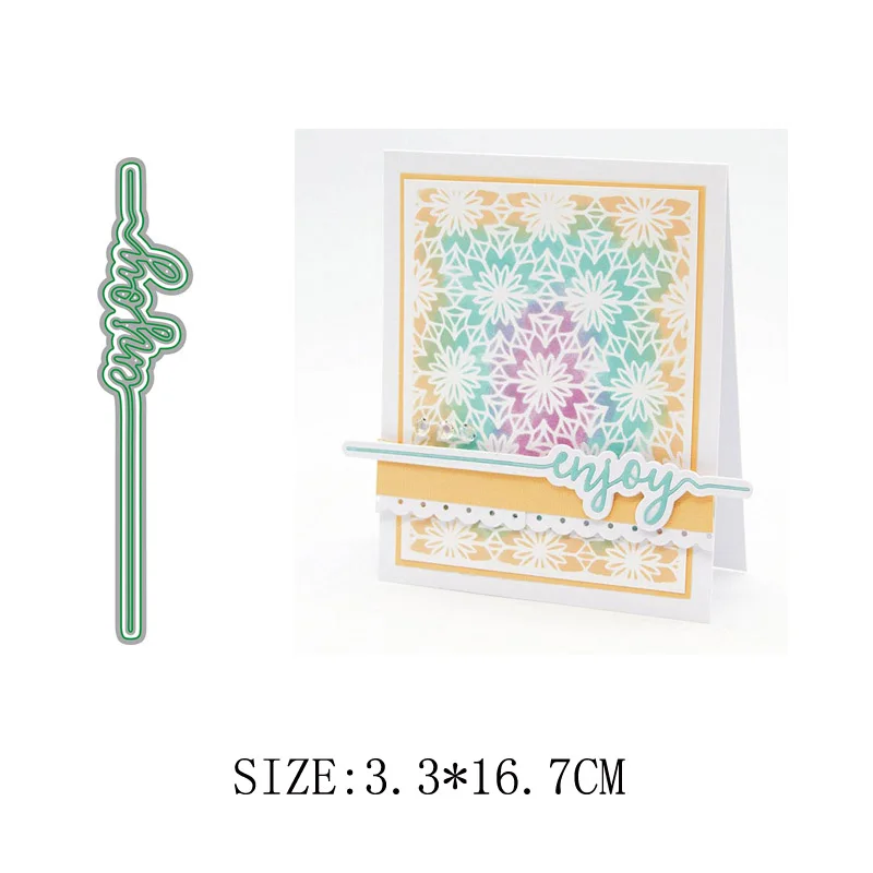 

LLove CCraft enjoy border Metal Cutting Dies for DIY Scrapbooking Album Paper Cards Decorative Crafts Embossing Die