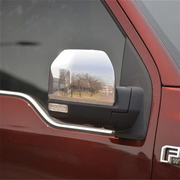 

WELKINRY car auto cover styling For Ford F150 pickup 2015 2016 2017 2018 ABS chrome side fender wing rearview door mirror trim