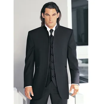 

Customized big boss flat men's groom men's suit groom dress best men's suit wedding suit (coat + pants + vest)