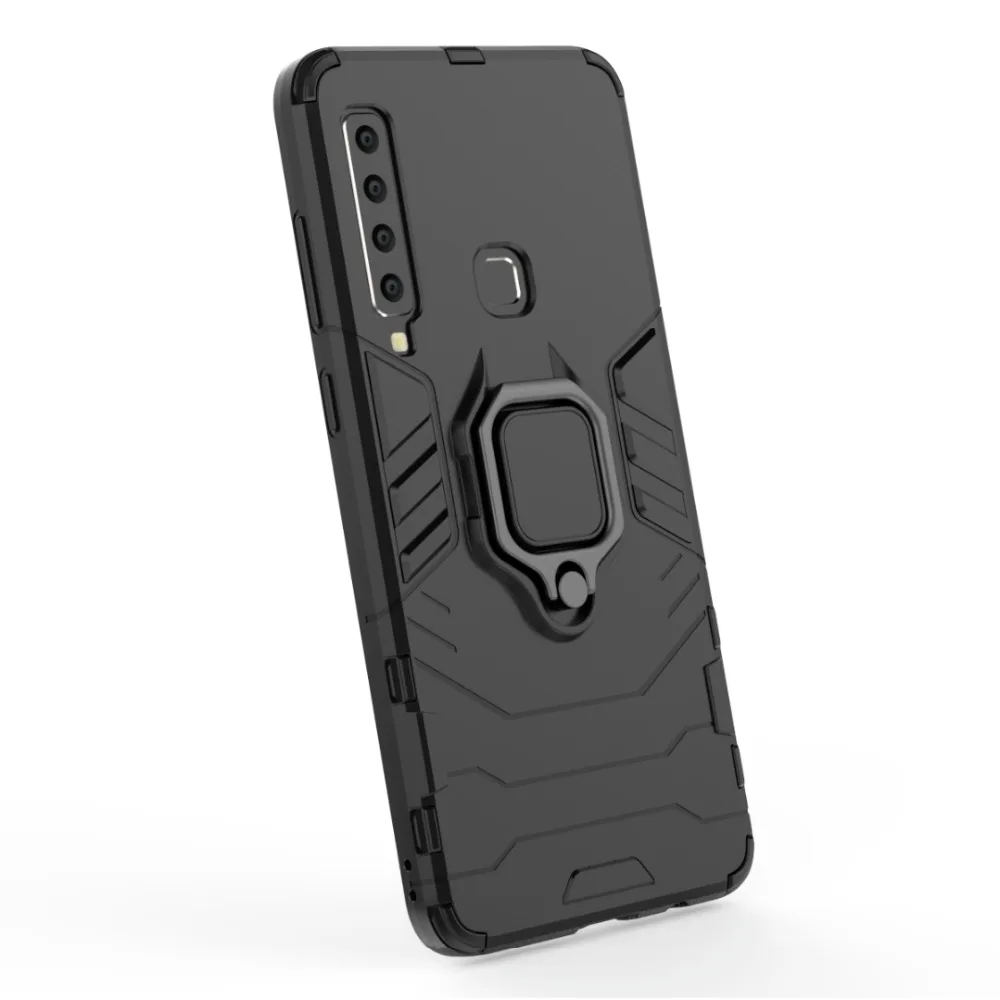 For Samsung Galaxy J6 J4 A7 A8 Plus A9 2018 Military Armor Anti-knock Built-in Stand Magnetic Ring Case Prime |