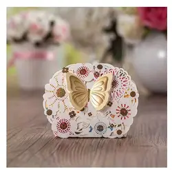 Pasayione Европейский Kawaii бабочка коробки конфет бумажная коробка конфет контейнеры для шоколада свадебное Casamento декора центральными