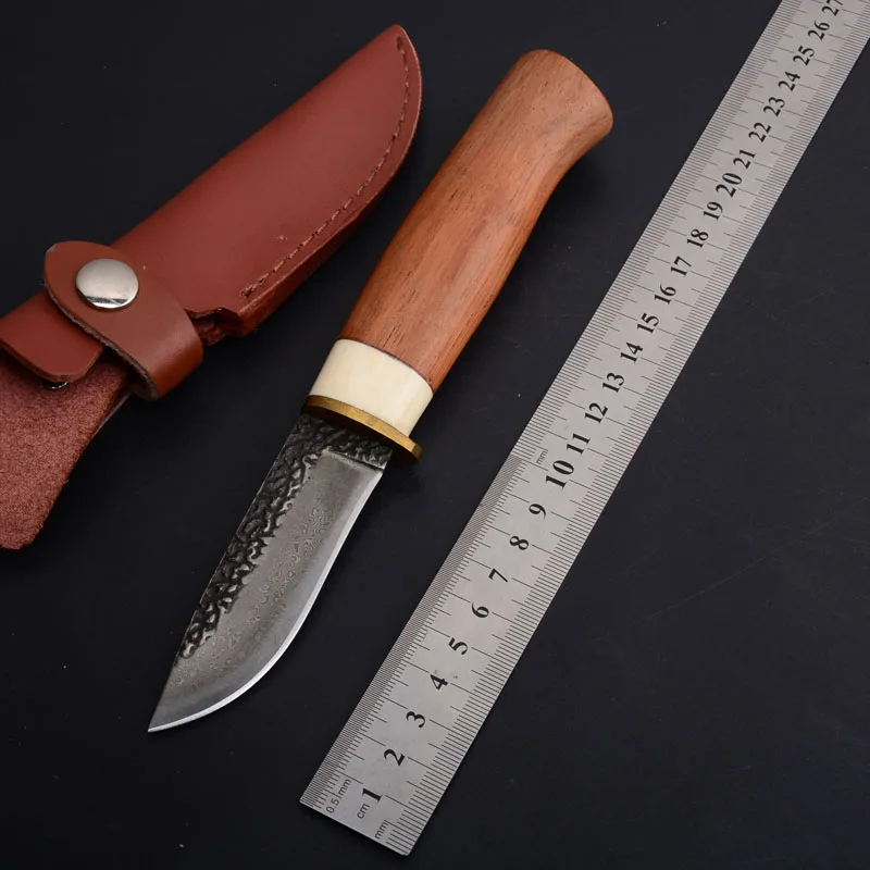 handemade fixed blade knife wood handle outdoor camping hunting survival pocket edc tools (8)