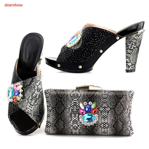

doershow New 2018 design African shoes and matching bags Italian shoes and bag set women pumps Italy ladies shoes and Bag HA1-36