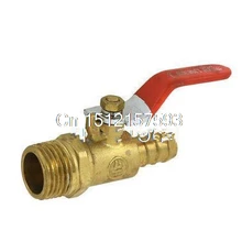 1/" BSPT мужской Нитки до 10 мм Барб шланг ручкой латунь мяч Клапан