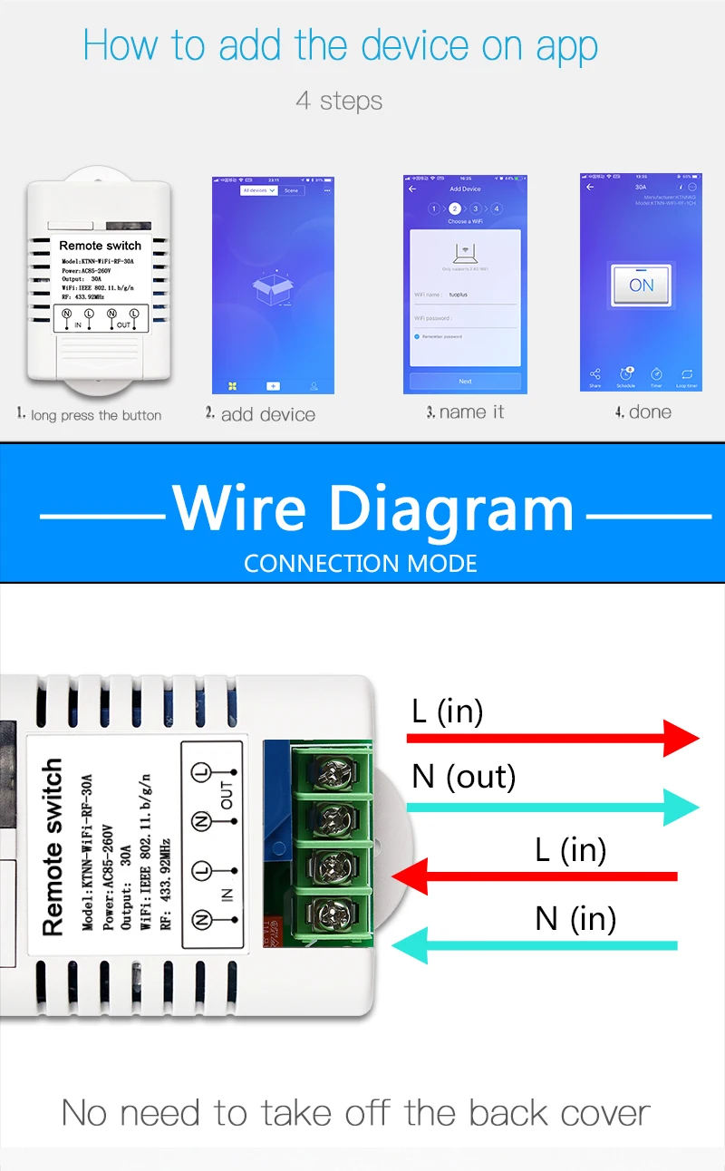 1Gang 30A высокое Мощность Wi-Fi релейный Переключатель приемника 110 V-220 V умный дом гаджеты Беспроводной светильник выключатель eWeLink APP Управление 433 МГц