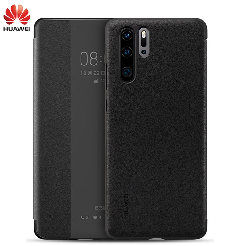 

Huawei P30 Flip Case Cover Official Huawei P30 Pro case Smart View Window Luxury PU Leather Protective Wake up P30/P30pro case